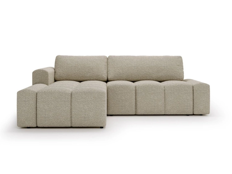 Narożnik L lewy z funkcją spania i pojemnikiem Lana Beżowy