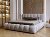 Łóżko tapicerowane z pojemnikiem i stelażem 160x200 Averia Szary