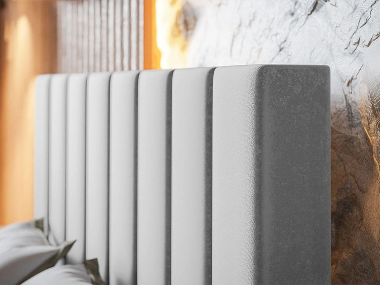 Łóżko tapicerowane z pojemnikiem i stelażem Siena 140x200 czarny