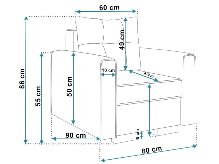 Fotel do salonu Pori szary