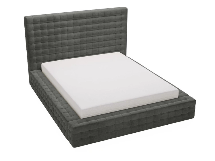 Łóżko tapicerowane z pojemnikiem i stelażem 160x200 Barbados Ciemnoszare