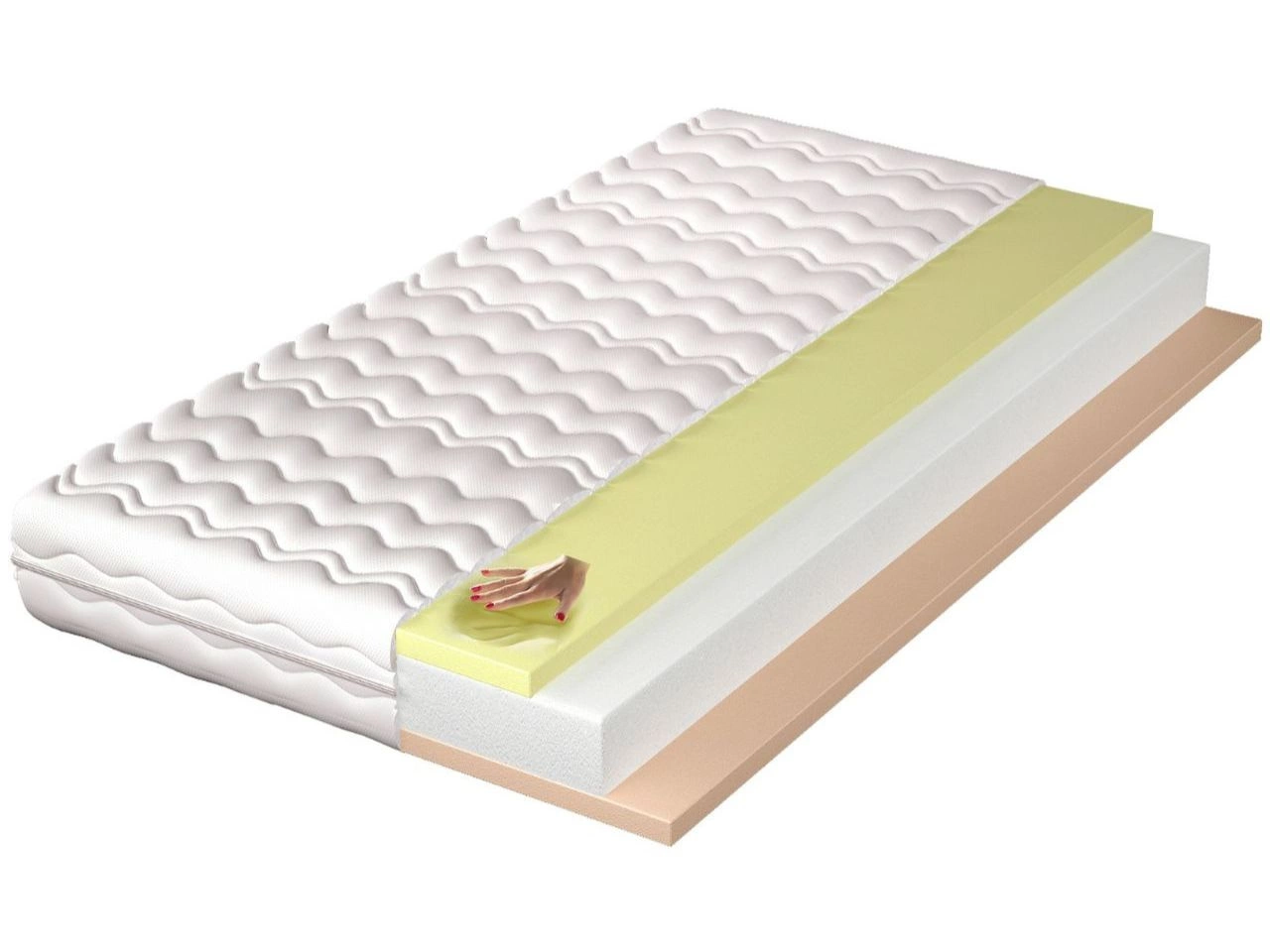 Materac piankowy z pianką termoelastyczną i wysokoelastyczną Noomi 120x200