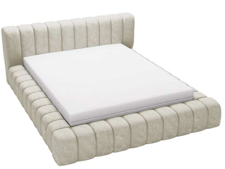 Łóżko tapicerowane z pojemnikiem na pościel i stelażem 120x200 Italia Beżowe