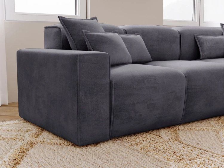 Narożnik L Prawy Leni Ciemny szary