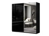 Szafa dwudrzwiowa z drzwiami przesuwnymi i lustrem 194 cm Nuveo Czarny połysk