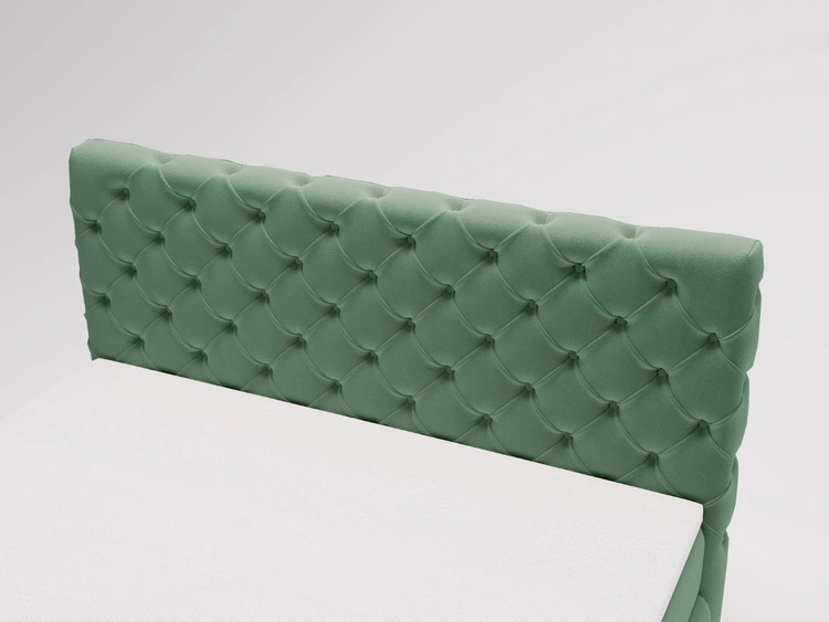 Łóżko kontynentalne z pojemnikiem na pościel 140x200 cm Canolo Zielone