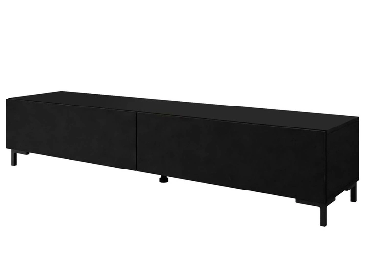 Szafka RTV pod telewizor z drzwiczkami na czarnych 175 cm Sorelle Czarny mat
