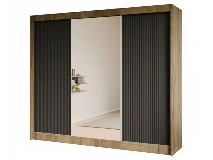 250 cm \ Czarny || Dąb Craft Złoty \ Tak