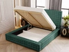 Łóżko tapicerowane z pojemnikiem i stelażem 180x200 Barbados Zielone