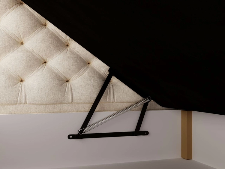 Łóżko kontynentalne z pojemnikiem na pościel 200x200 Bergamo beżowe