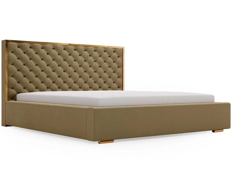 Łóżko tapicerowane z pojemnikiem i stelażem 160x200 Bonito Brązowy