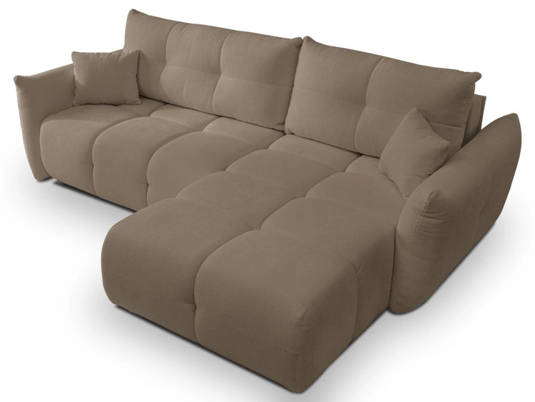 Narożnik L uniwersalny z funkcją spania i pojemnikiem Bene Brązowy