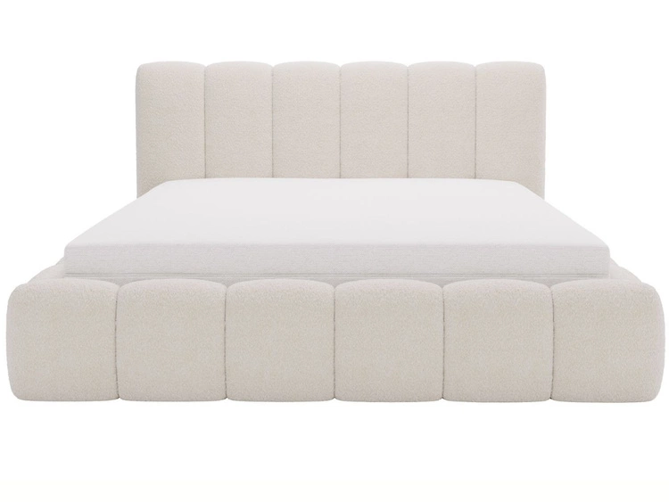 Łóżko tapicerowane z pojemnikiem i stelażem 120x200 Cloud beżowe