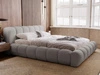 Łóżko tapicerowane z pojemnikiem na pościel 140x200 Doria Jasnoszare