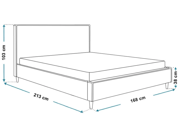 Łóżko tapicerowane ze stelażem 160x200 Grenada Beżowy