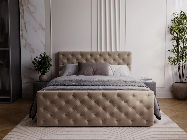 Łóżko kontynentalne z pojemnikiem na pościel 180x200 Montego Brązowe