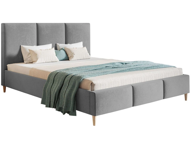 Łóżko tapicerowane ze stelażem 180x200 Trio Szary