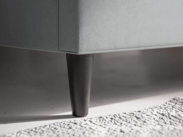 Łóżko tapicerowane ze stelażem 140x200 Luxe Ciemny niebieski