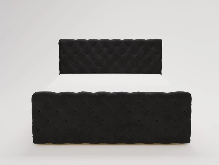 Łóżko kontynentalne z pojemnikiem na pościel 120x200 Lunaris Czarne