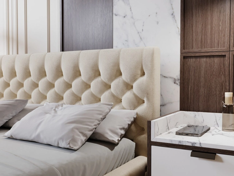 Łóżko tapicerowane z pojemnikiem i stelażem 180x200 Velutto Różowe