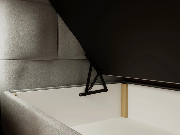 Łóżko kontynentalne z pojemnikiem na pościel 180x200 Alicante Szare