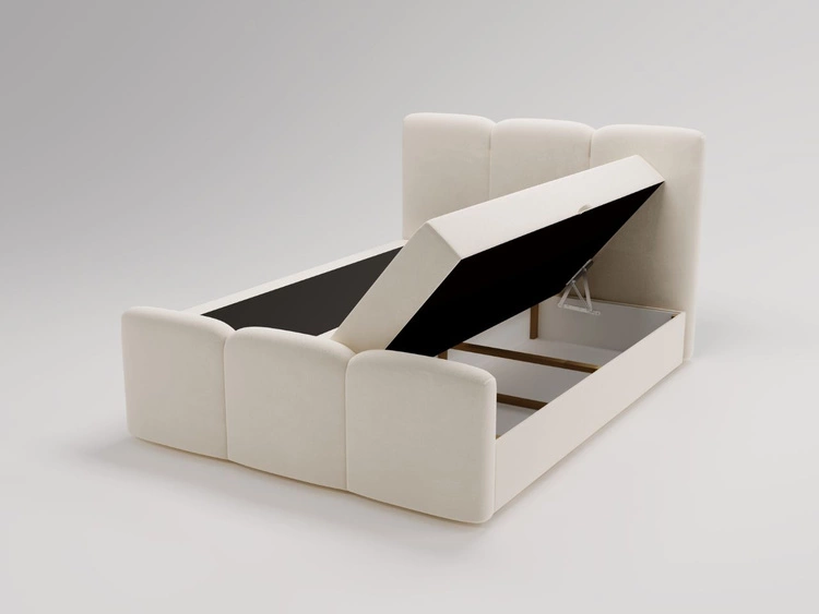 Łóżko kontynentalne z pojemnikiem na pościel 160x200 Campi Czarne