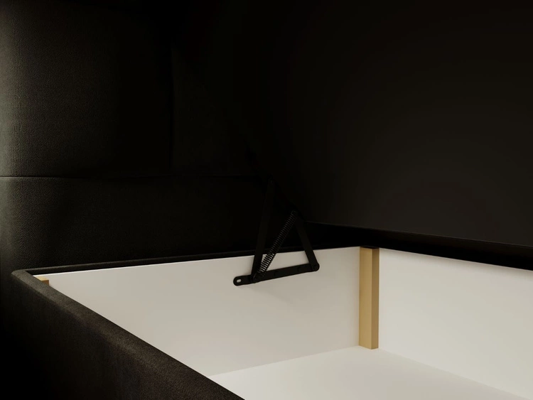 Łóżko kontynentalne z pojemnikiem na pościel 160x200 Alicante Czarne