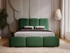 Łóżko tapicerowane z pojemnikiem i stelażem 140x200 cm Bubble Zielone