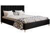 Łóżko tapicerowane ze stelażem 140x200 Snazi Czarne