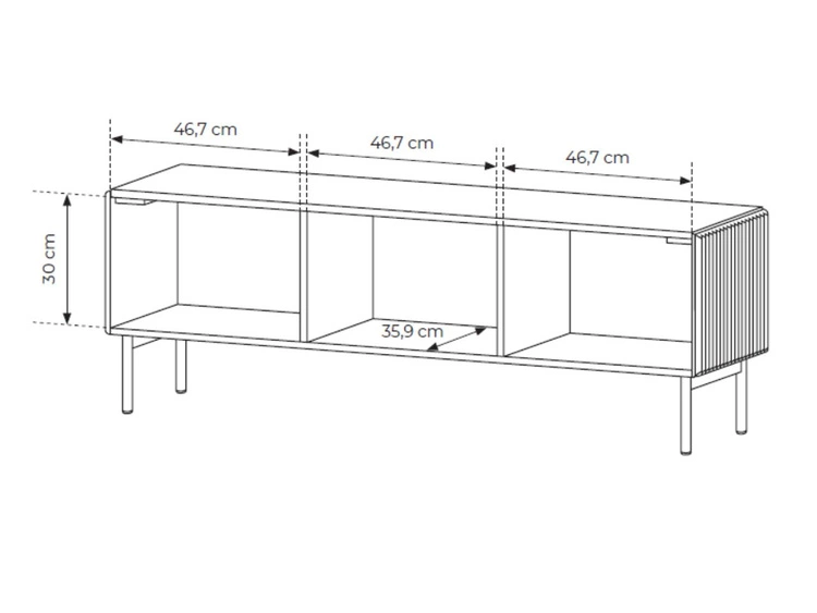 Szafka RTV z trzema drzwiami Qualita Czarna