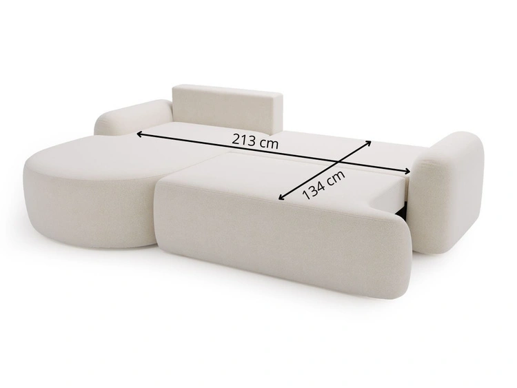 Narożnik L Lewy z funkcją spania i pojemnikiem Aurio Jasny brązowy