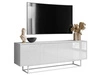 Szafka RTV pod telewizor z drzwiczkami na białym stelażu Vivance Biały połysk