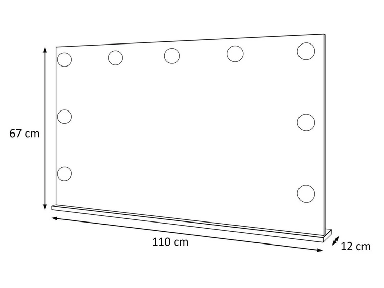 Toaletka z lustrem, szufladami i oświetleniem LED Melo Elite biały połysk