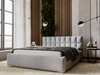 Łóżko tapicerowane z pojemnikiem i stelażem 200x200 Hugo Szare