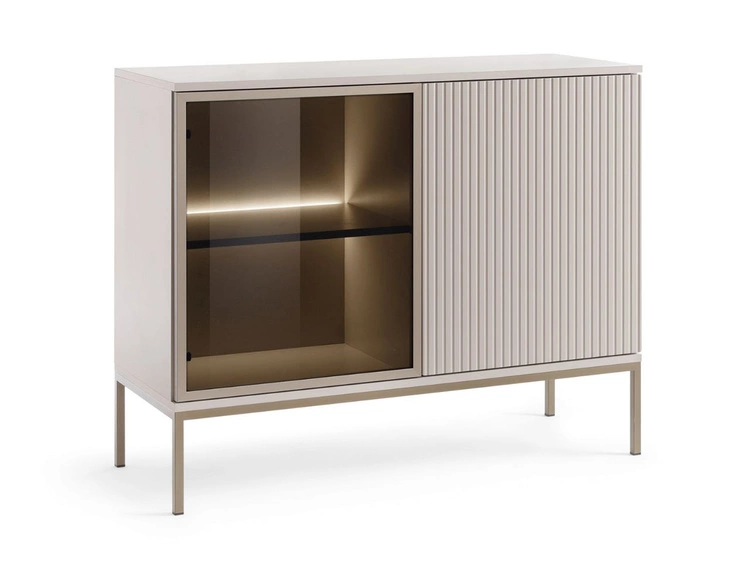 Komoda z drzwiami i oświetleniem LED Deo Kaszmirowa