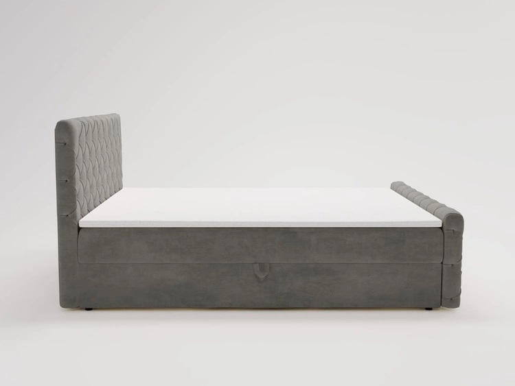 Łóżko kontynentalne z pojemnikiem na pościel 120x200 Lunaris Ciemnoszare