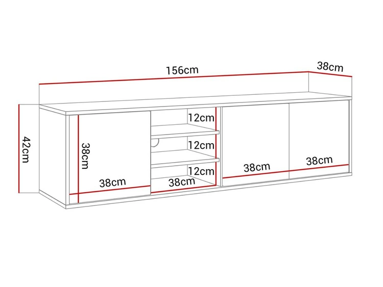 Szafka RTV wisząca pod telewizor z drzwiczkami Vivance Biały połysk