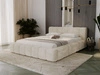 Łóżko tapicerowane z pojemnikiem na pościel 160x200 Ibiza Kremowy