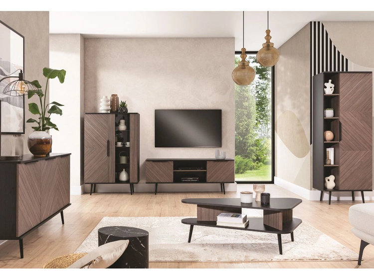 Szafka pod telewizor z drzwiczkami Nemi Brązowa