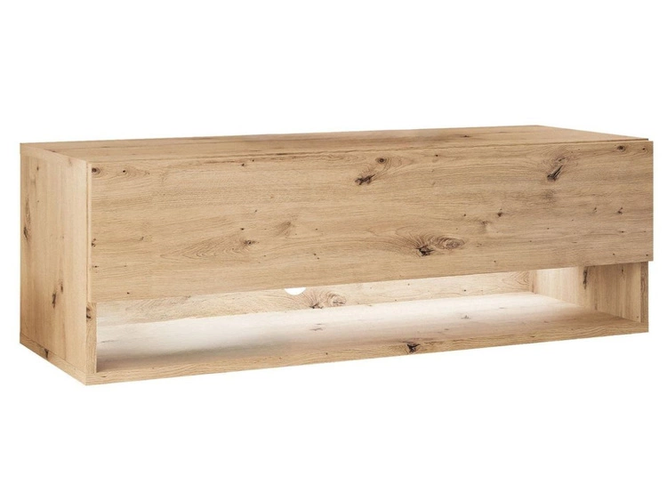 Szafka RTV wisząca 90 cm do salonu z oświetleniem LED Aurelie Dąb Artisan