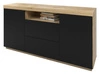 Zestaw mebli do salonu - szafka RTV i komoda Asumi Czarny i dąb wotan