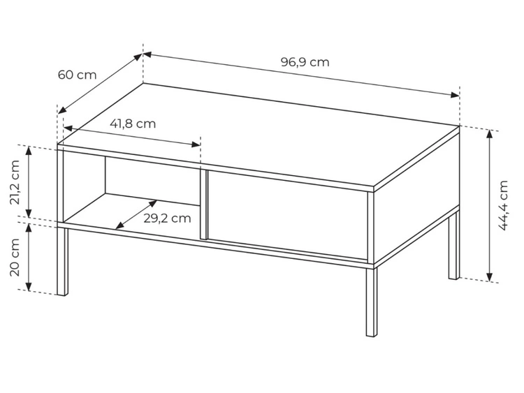 Stolik kawowy z szufladami Dego Beżowy