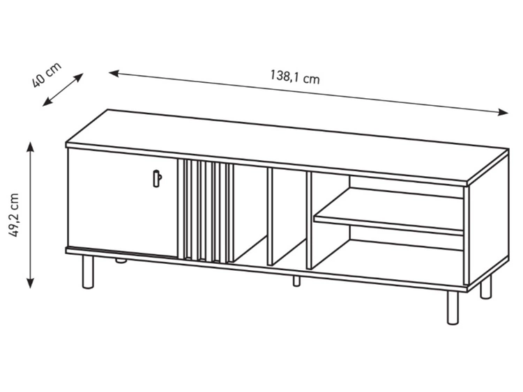 Szafka pod telewizor z drzwiczkami Malone Dąb artisan, Antracyt