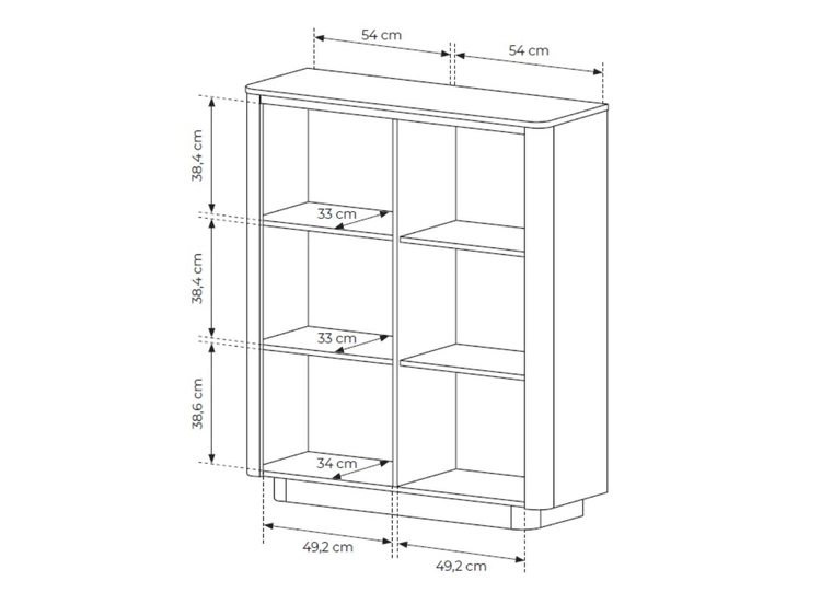 Komoda dwudrzwiowa wysoka Fascino Dąb Cremona, czarny