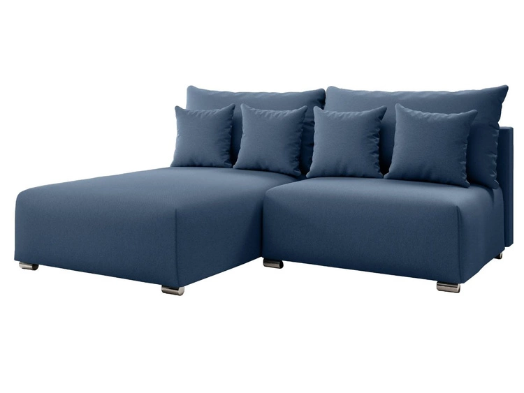 Narożnik L Lewy z funkcją spania i pojemnikiem Ronni Ciemny niebieski