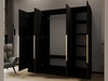 Szafa otwierana 200 cm Perugia Czarna z złotymi uchwytami