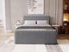Łóżko kontynentalne z pojemnikiem na pościel 180x200 Osteno Ciemnoszare