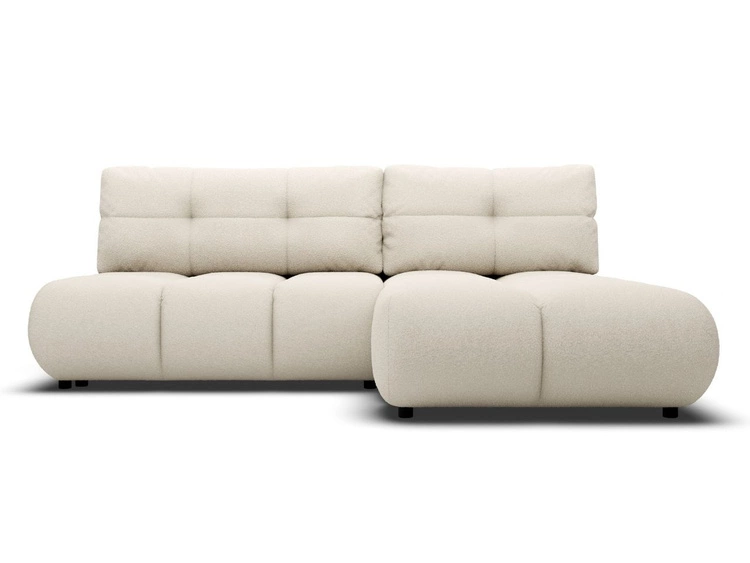 Narożnik z funkcją spania i pojemnikiem Prawy Milet Kremowy