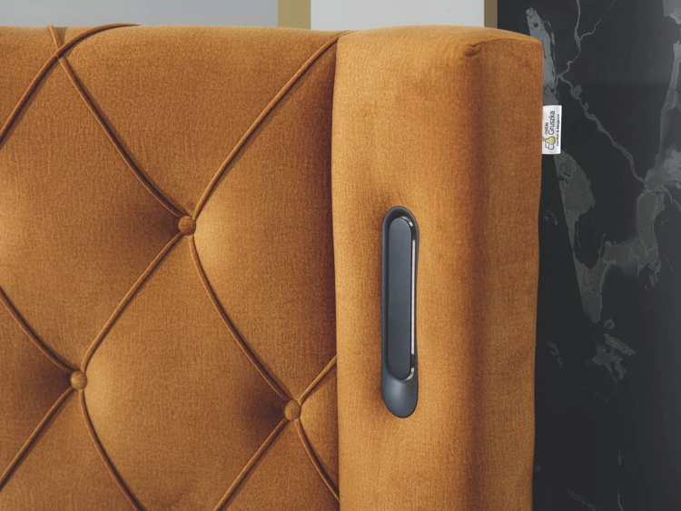 Łóżko kontynentalne z pojemnikiem na pościel 180x200 Neria Lux Brązowe