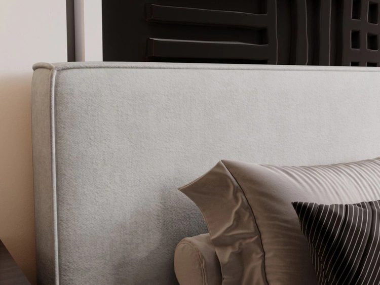 Łóżko tapicerowane z pojemnikiem i stelażem 200x200 Monaco Jasnoszare